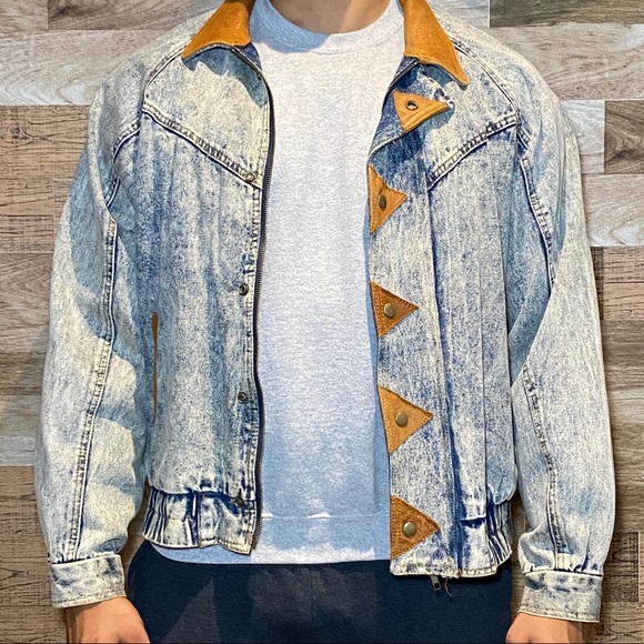 Other - Vintage Denim/Leather jacket